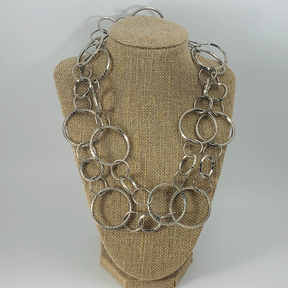 R.J. GRAZIANO SILVER TONE CIRCLE NECKLACE